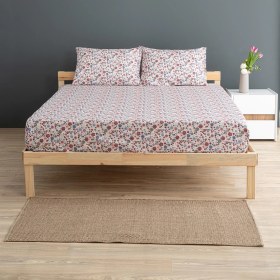 Resim Soley Liberty %100 Pamuklu Çift Kişilik 180 X 200 Lastikli Çarşaf Seti Bordo 