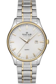 Resim Nacar KLASİK GÜMÜŞ - ALTIN ERKEK KOL SAATİ NC35-290002-CWM 