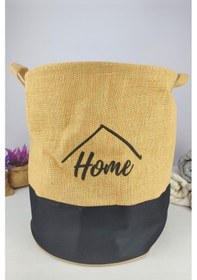 Resim Digithome Hasır Büzgülü Kirli Çamaşır Sepeti Yuvarlak Siyah - Cly-j1014 