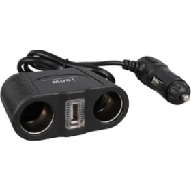 Resim Olesson 1645 12-24V Tek USB Girişli 100W 70CM Kablolu 2'li Araç Çakmak Çoklayıcı 