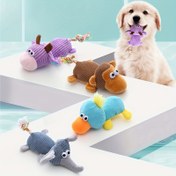 Resim 1 adet Sevimli Hayvan Tasarımı Köpek Peluş Oyuncak - Evcil Hayvanınız için Etkileşimli ve Dayanıklı Çiğneme Oyuncak! 