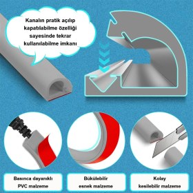 Resim Esnek Kablo Kanalı Gri / GT-KK02 