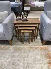 Resim Akset 4lü Ceviz Zigon Sehpa Eko 