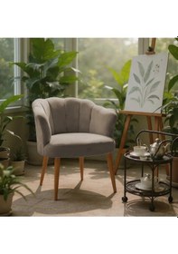 Resim Waterybrook Tekli Berjer Koltuk - Papatya Babyface Kumaş Ceviz Ayaklı - 13 Renk Seçeneği Ekru 