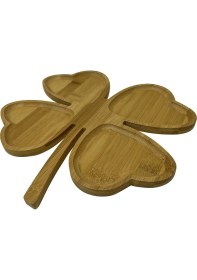 Resim Boho Bazzar Bambu Clover Kahvaltılık/ Çerezlik 26*26*1,2cm 