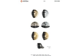 Resim System 1000 Kapı Stoperi Yapışkanlı/Vidalı Füme-Siyah Plastik Renk Çap 35x45 mm 