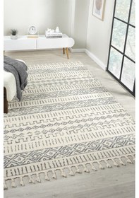 Resim Puffy Krem Gri Halı Salon Oturma Odası Çocuk Odası Yatak Odası Halısı 1005 Krem Gri 