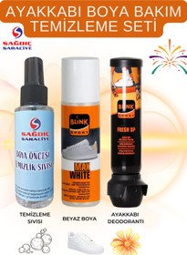 Resim Sağdıç Saraciye Sport Fresh Up Ayakkabı Deodorantı Spreyi Ve Max White Beyaz Spor Ayakkabı Boyası 