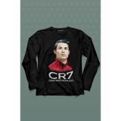 Resim Kendim Seçtim Cr7 Cristiano Ronaldo Manchester United Uzun Kollu Tişört Baskılı Çocuk T-Shirt 