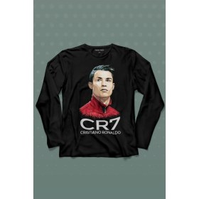Resim Kendim Seçtim Cr7 Cristiano Ronaldo Manchester United Uzun Kollu Tişört Baskılı Çocuk T-Shirt 