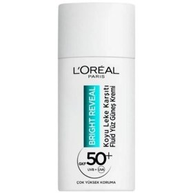 Resim Loreal Paris Bright Reveal Spf 50+ Koyu Leke Karşıtı Fluid Günlük Yüz Güneş Kremi 50ml 