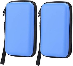 Resim PUSOKEI 2 Adet EVA Koruyucu Sert Kılıf, Taşınabilir Çizilmeye Dayanıklı Saklama Çantası, Elastik Tutkal Çerçevesi, 3ds XL/3ds ll/3ds Oyun Makinesi için (Mavi) 