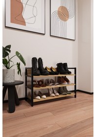 Resim Vetro Metal Ayakkabılık 3 Katlı Raflı Ayakkabı Düzenleyici Atlantik Çam 
