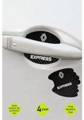 Resim Renault Express Kapı İçi Çukur Bölgeleri İçin Karbon Desenli Çizik Koruma Folyo Takımı Express Yazılı 4 Adet 