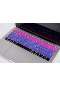 Resim Apple Uyumlu MacBook Pro Klavye Koruyucu Ombre Us-abd İngilizce 12inç A1534 - 13inç A1708 İle Pembe Mavi 