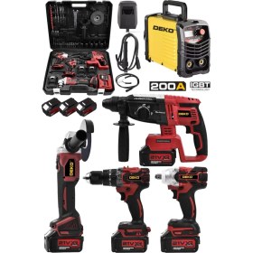 Resim Igbt Invertör Teknoloji 200A Kaynak Makinesi + 4’lü Şarjlı Full Güç Takımı - Usta Işi Tam Set! 