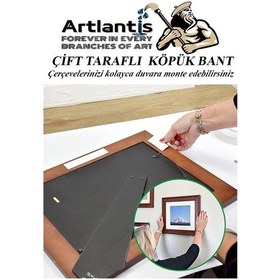 Resim Çift Taraflı Bant Köpük Bant 25mm x 2mt 6 Adet Çerçeve Tablo Halı Yapıştırma Bandı İç Ve Dış Mekan Süper Güçlü Köpük Bant 