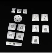 Resim Mercedes Benz Pencere Camı Kaldırma Düğmesi Dekorasyon Kapağı Çıkartma 14pcs 1 Piece Set 