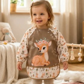 Resim Bebe-Chi Bebechi Bambino Kids Uzun Kollu Mama ve Aktivite Önlüğü Ceylan (6-24 Ay) 