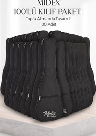 Resim Midex CS-21A-100X Soprano Ukulele Çantası 100'lü Paket Kaliteli Siyah Kılıf (100 Adet) 