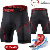 Resim EX-TIGER Erkek Bisiklet Şortları - 5D Yastıklı, Kaymaz Bacak Tutuşlu, Dar Kesim, Tüm Mevsimler İçin MTB Astarlı, Makinede Yıkanabilir Spor Şortu, Fitness Ekipmanı, Esnek Kumaş, Bisiklet ve Antrenman için 