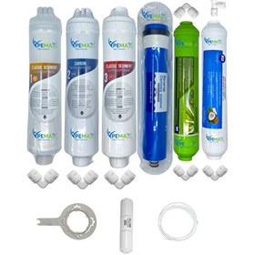 Resim Pemax Water Solutions Kapalı Kasa Su Arıtma Cihazların Uygun Eco 6'lı ReVerse Osmosis Mebran Alkali-Tatlandırıcı Set 