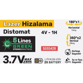Resim SGS5428 Lazer Hizalama Distomat Şakül 5 Yeşil Çizgi 