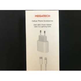 Resim Nusrat Bilişim Megatech 20W Usb-C Power Adaptör+Usb-C To Lightning Kablo 