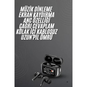 Resim Techno Stock Yeni Nesil Pro Ekranlı Bluetooth Kulaklık 5.0 Bluetooth 