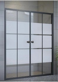 Resim Durul Duşakabin Ön Cephe Siyah Box Desen Siyah 