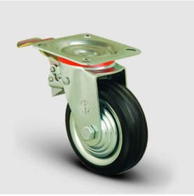 Resim EK01SPR100F Döner Tablalı Frenli Kauçuk Kaplı Tekerlek 