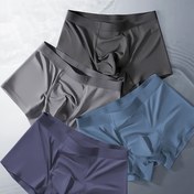 Resim 4 Adet Erkek Boxer - Yumuşak Nefes Alabilen İç Çamaşırı, Esnek Günlük Şortlar Siyah, Lacivert, Koyu Gri, Kömür Rengi - Spor Salonu ve Gündelik Kullanım için Makinede Yıkanabilir - Serin Hissettirici Günlük Temel Parça 