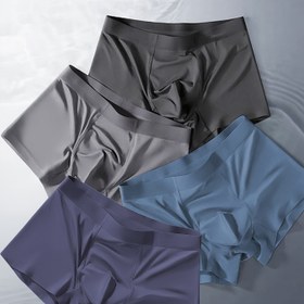 Resim 4 Adet Erkek Boxer - Yumuşak Nefes Alabilen İç Çamaşırı, Esnek Günlük Şortlar Siyah, Lacivert, Koyu Gri, Kömür Rengi - Spor Salonu ve Gündelik Kullanım için Makinede Yıkanabilir - Serin Hissettirici Günlük Temel Parça 