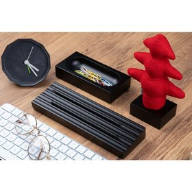 Resim Kayigo Woody Siyah Üçlü Ofis Seti - Kırmızı Çam 