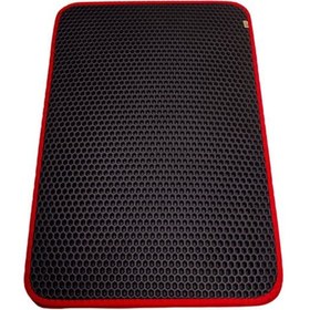 Resim Cattie Altıgen Model Kum Toplayıcı Fonksiyonel Kedi Paspası Large Kırmızı 50x75 Cm 