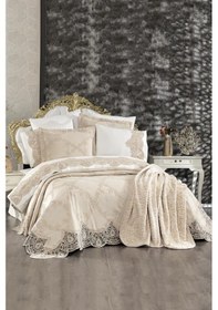 Resim Çeyiz Diyarı Sahra 10 Parça Battaniyeli Çeyiz Seti Bej Bej 