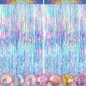 Resim 1x2m Holografik Parıltılı Tinsel Arka Plan - Parıltılı Altın Folyo Kenar, Fotoğraf Arka Planları, Doğum Günleri, Düğünler, Sevgililer Günü, Yıldönümleri, Duvar Dekoru (Parıltılı Metalik Şeritler), Radyum Lazer Yağmur Parti Süslemeleri, Parti Süslemesi 