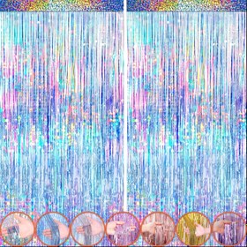 Resim 1x2m Holografik Parıltılı Tinsel Arka Plan - Parıltılı Altın Folyo Kenar, Fotoğraf Arka Planları, Doğum Günleri, Düğünler, Sevgililer Günü, Yıldönümleri, Duvar Dekoru (Parıltılı Metalik Şeritler), Radyum Lazer Yağmur Parti Süslemeleri, Parti Süslemesi 