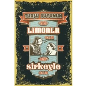 Resim Hayat Poster Münir Özkul Adile Naşit Turşu Suyu Yeşilçam Replikleri Retro Ahşap Poster 