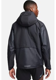 Resim Nike Running Storm Fit Windrunner Hoodie Jacket Erkek Su İtici Kapüşonlu Reflektörlü Yürüyüş Koşu Ceketi Siyah 