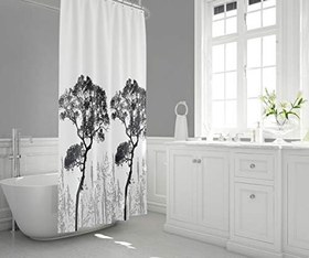 Resim Zethome Tropik Banyo Duş Perdesi 3391 Çift Kanat 2x120x200 