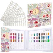 Resim 120 Renkli Tırnak Boyası Gösterim Kitabı, Tırnak Cilası Düzenleyici Swatch Kartonu, 120 Sahte Tırnak Parçası Dahil, Salon Tırnak Cilası Renk Kartı Kitabı Tırnak Cilası Renk Kartı Çubukları Tırnak Sanatı Malzemeleri Gösterim Tahtası Araçları 