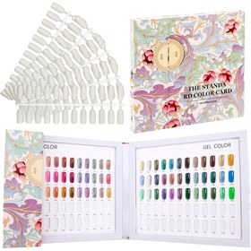 Resim 120 Renkli Tırnak Boyası Gösterim Kitabı, Tırnak Cilası Düzenleyici Swatch Kartonu, 120 Sahte Tırnak Parçası Dahil, Salon Tırnak Cilası Renk Kartı Kitabı Tırnak Cilası Renk Kartı Çubukları Tırnak Sanatı Malzemeleri Gösterim Tahtası Araçları 