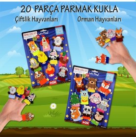 Resim 2 Set - 20 Parça Tox Orman ve Çiftik Hayvanlar Parmak Kukla T218 