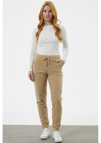 Resim Yanı Şeritli Polar Eşofman Altı - Kamel 001 