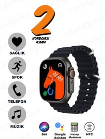 Resim Dt 8 Ultra Smart Watch 49 Mm 2.0 Inç Tam Ekran Akıllı Saat Nfc Siyah Kasa Torima