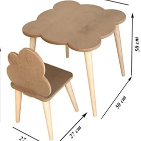 Resim Boyanabilir Ahşap Mdf Kare Çocuk Oyun Aktivite Masa Sandalye Seti Ahşap 