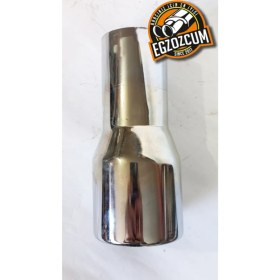 Resim Egzozcum 51 Mm. Antipas Iç Kaplamalı Yuvarlak Rüzgar Rüzgar Sesli Nikelaj Egzoz Eksoz Ucu Tekli 