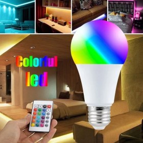 Resim Kumandalı, 20 Farklı Işık Renkli, Çakar Mod Özellikli Akıllı LED Ampul, Çok Kaliteli Rgb E-27 Ampul 