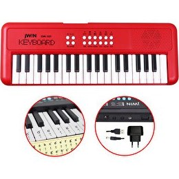 Resim Jwin CMK-1237 37 Tuşlu Elektronik Org Kırmızı - Etiket ve Adaptör 